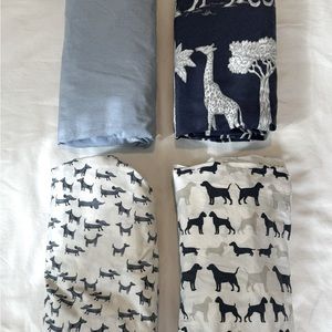 4 (!!!) Crib Toddler Fitted Sheets | PB Kids + Serena & Lily | 27.5x52 inches